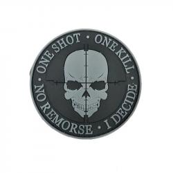Patch PVC "One Shot One Kill" - Gris