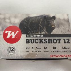 !! NEUF !! CARTOUCHE WINCHESTER BUCKSHOT CALIBRE 12/70 12grains boîte de 10