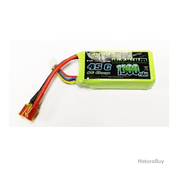 Batterie Li-Po 11.1V - 1300 mAh 45C dean | Black lithium (0000 1533)