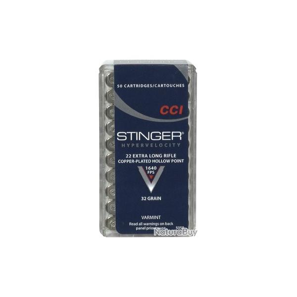 Cartouches CCI Stinger Calibre 22 Lr (Boite de 500 cartouches) Vitesse: 500 m/s