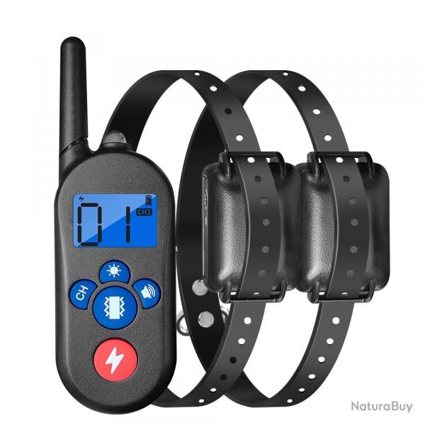 2 X Colliers de Dressage Entranement Tlcommand pour Chiens Etanche Ultrasons 800m toutes Tailles