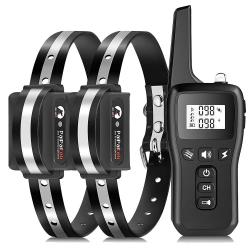 2 Colliers de Dressage pour 2 Chiens 1000m Rechargeable Étanche IP67 avec 3 Modes Noir