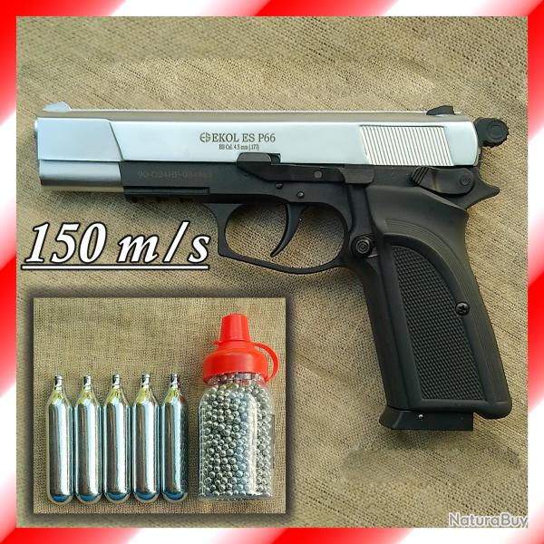 Pistolet  CO2 Ekol ES P66 + Munitions