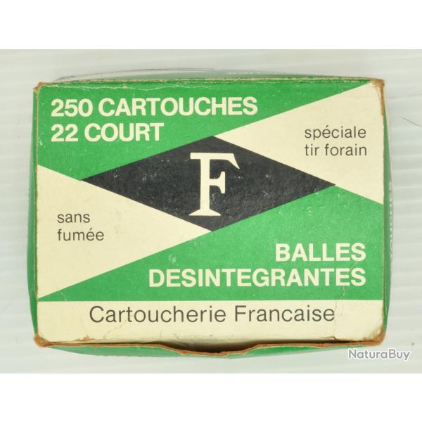 250 cartouches .22 COURT de collection - Cartoucherie Franaise - Dsintgrantes "TIR FORAIN"