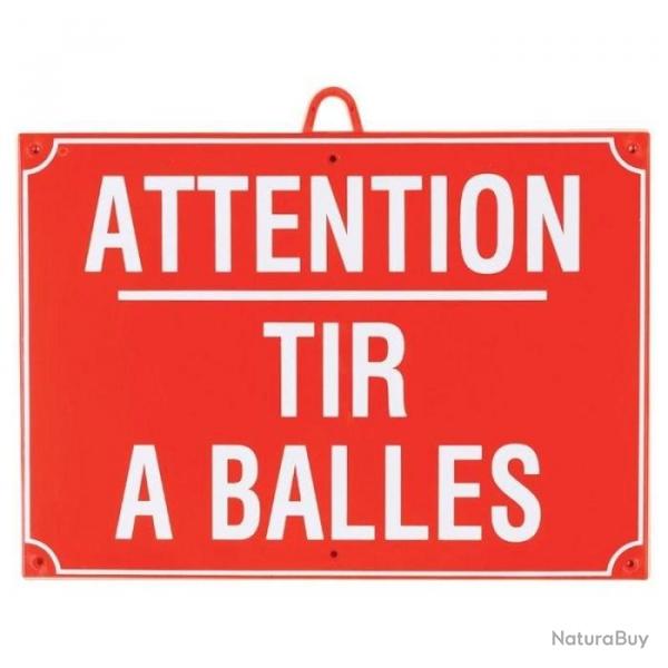 Panneau de signalisation Januel Attention tir  balles - 28 x 20 cm