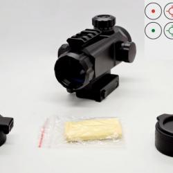 RED DOT ALUMINIUM MULTI RETICULES VERTES ET ROUGES MONTAGE PICATINNY AIRSOFT OU ARME AVEC PILE FOURN