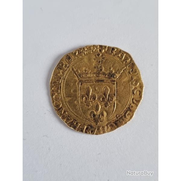 Franois Ier cu d'Or au Soleil 1519 5me Type Lyon , 16me , XVIme Sicle 5th Type , Franois 1er