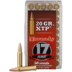 50 munitions Hornady calibre .17 HMR 20 g XTP