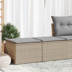 Salon de jardin avec coussins 2 pcs beige résine tressée acacia alsavelo