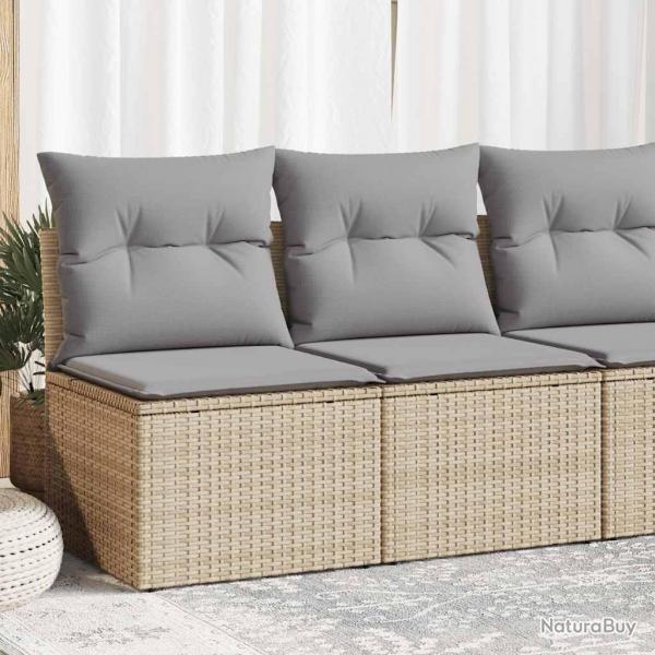 Salon de jardin avec coussins 2 pcs beige rsine tresse acacia alsavelo
