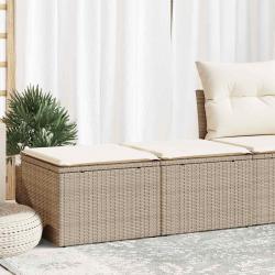 Salon de jardin avec coussins 2 pcs beige résine tressée acacia alsavelo