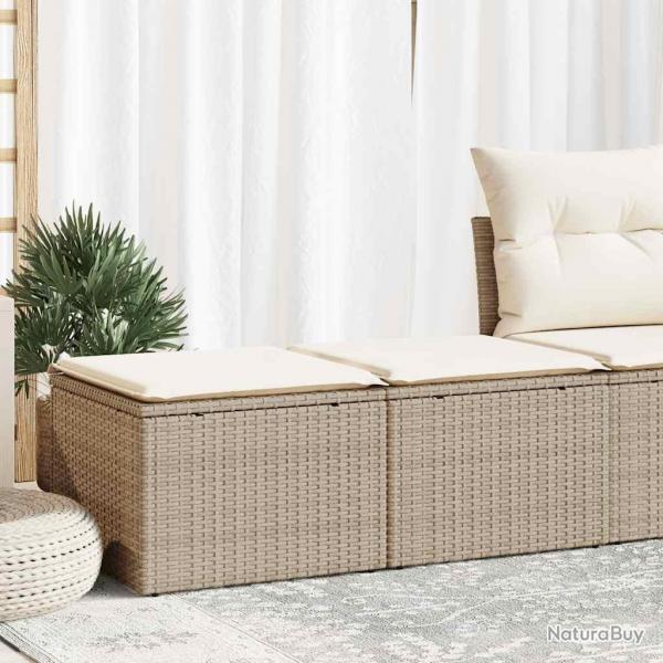 Salon de jardin avec coussins 2 pcs beige rsine tresse acacia alsavelo