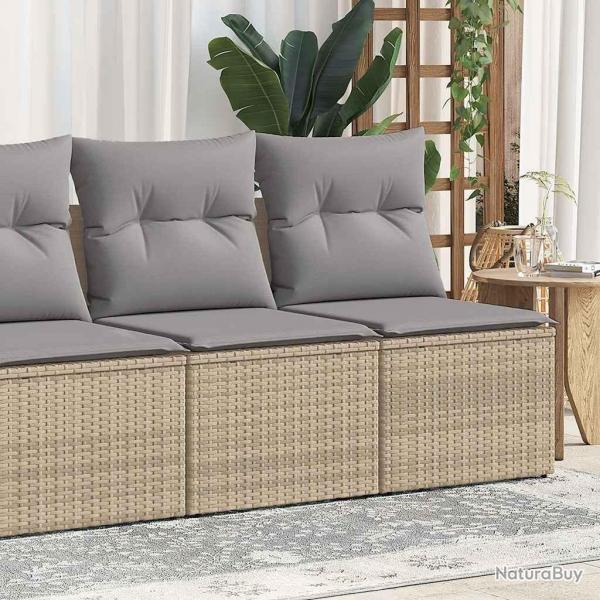 Salon de jardin avec coussins 2 pcs beige rsine tresse acacia alsavelo
