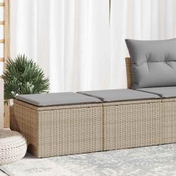 Salon de jardin avec coussins 2 pcs beige résine tressée acacia alsavelo