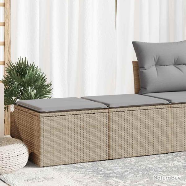 Salon de jardin avec coussins 2 pcs beige rsine tresse acacia alsavelo