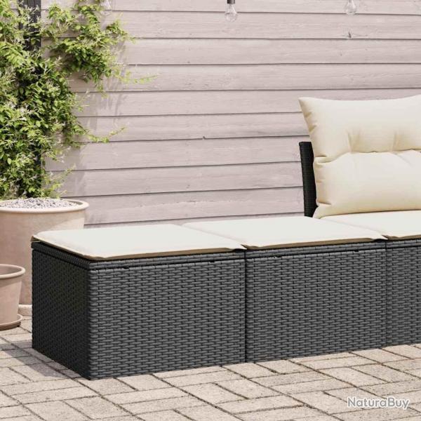 Salon de jardin avec coussins 2 pcs noir rsine tresse acacia alsavelo