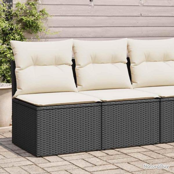 Salon de jardin avec coussins 2 pcs noir rsine tresse acacia alsavelo