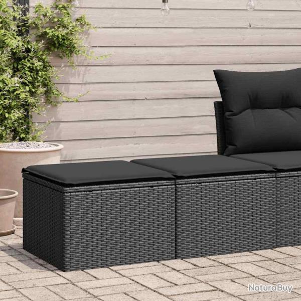 Salon de jardin avec coussins 2 pcs noir rsine tresse acacia alsavelo