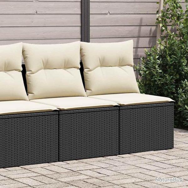 Salon de jardin avec coussins 2 pcs noir rsine tresse acacia alsavelo