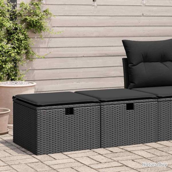 Salon de jardin avec coussins 2 pcs noir rsine tresse acacia alsavelo