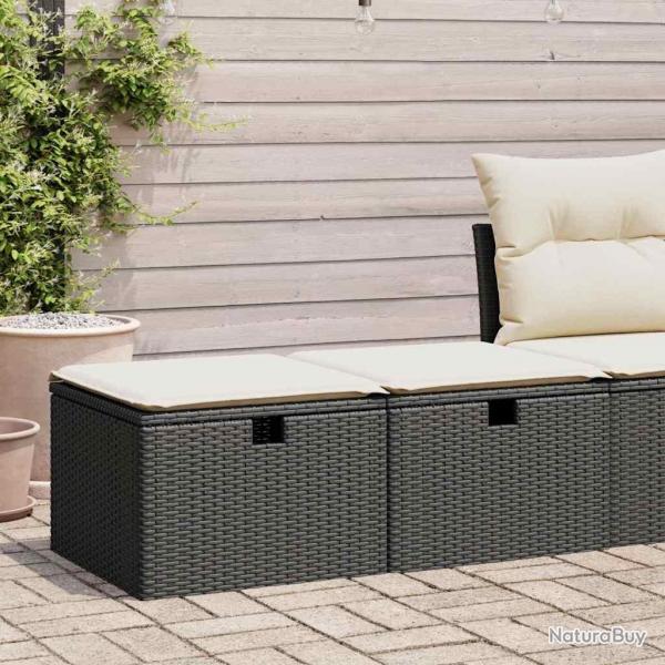 Salon de jardin avec coussins 2 pcs noir rsine tresse acacia alsavelo