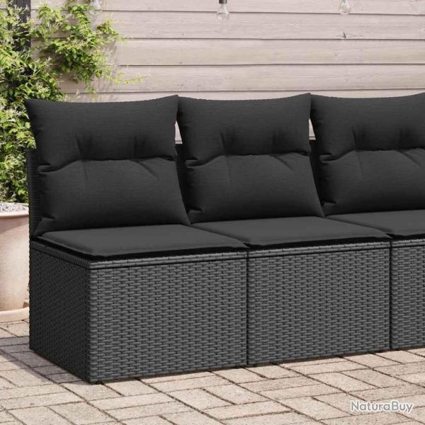 Salon de jardin avec coussins 2 pcs noir rsine tresse acacia alsavelo