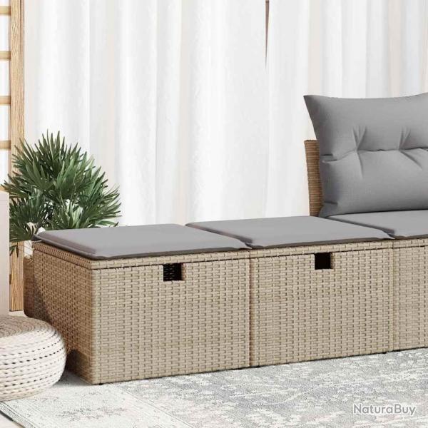 Salon de jardin avec coussins 2 pcs beige rsine tresse acacia alsavelo