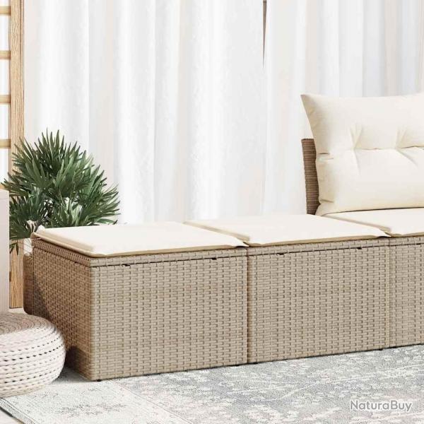 Salon de jardin avec coussins 2 pcs beige rsine tresse acacia alsavelo