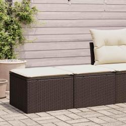 Salon de jardin avec coussins 2pcs marron résine tressée acacia alsavelo