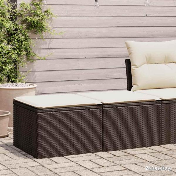 Salon de jardin avec coussins 2pcs marron rsine tresse acacia alsavelo