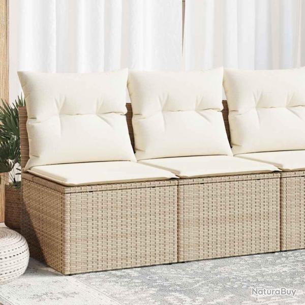 Salon de jardin avec coussins 2 pcs beige rsine tresse acacia alsavelo