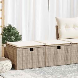 Salon de jardin avec coussins 2 pcs beige résine tressée acacia alsavelo