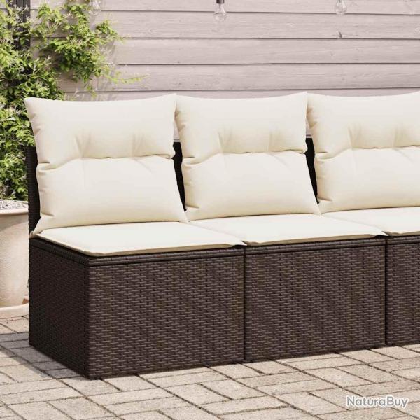Salon de jardin avec coussins 2pcs marron rsine tresse acacia alsavelo