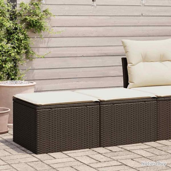 Salon de jardin avec coussins 2pcs marron rsine tresse acacia alsavelo
