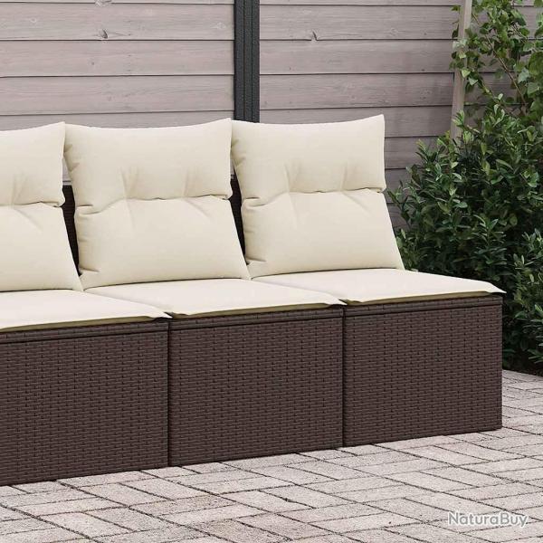 Salon de jardin avec coussins 2pcs marron rsine tresse acacia alsavelo