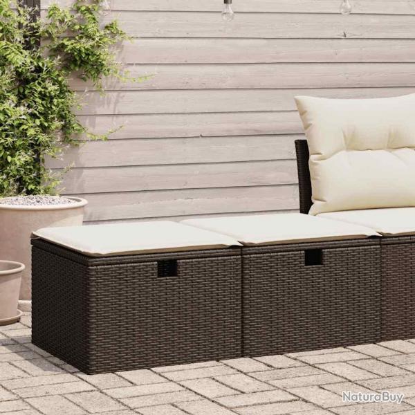 Salon de jardin avec coussins 2pcs marron rsine tresse acacia alsavelo