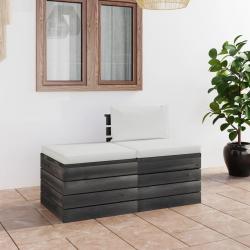 Salon palette de jardin 2 pcs avec coussins Bois de pin massif alsavelo