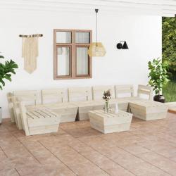 Salon de jardin palette 8 pcs Bois d'épicéa imprégné alsavelo