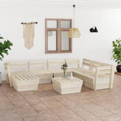 Salon de jardin palette 8 pcs Bois d'épicéa imprégné alsavelo