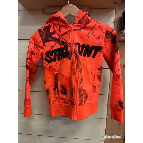 Sweat  capuche STAGUNT orange CAMO pour enfant 10ans