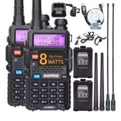 2 x Baofeng Talkie-Walkie UV 5R, radio bidirectionnelle, chasse