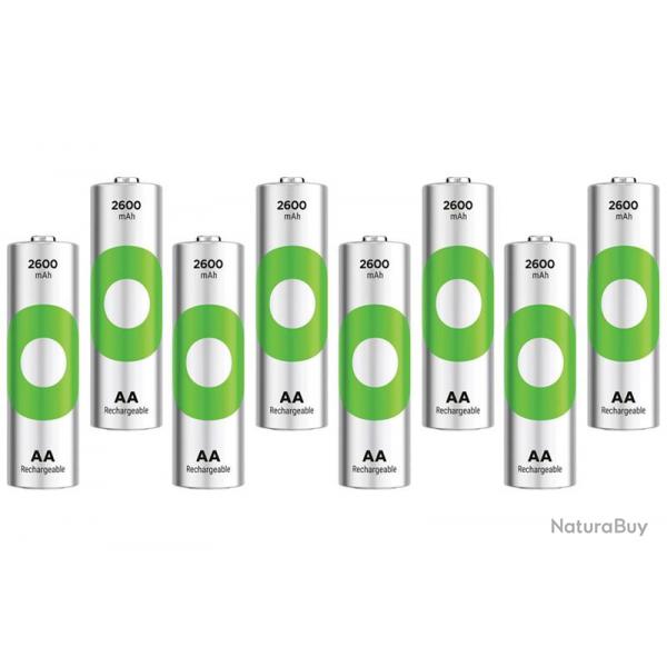 Pack de 8 Batteries AA ReCyko 2600mAh GP Batteries