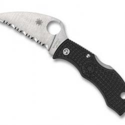 COUTEAU SPYDERCO MANBUG WHARNCLIFFE NOIR A DENTS