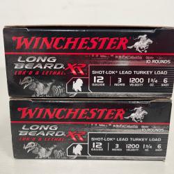 !! NEUF !! CARTOUCHE WINCHESTER XR LONG BEARD CALIBRE 12/76 Nº6 par 20