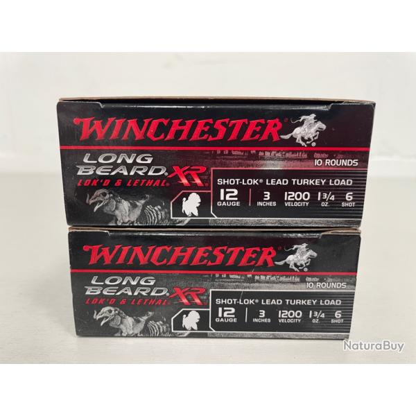 !! NEUF !! CARTOUCHE WINCHESTER XR LONG BEARD CALIBRE 12/76 N6 par 20