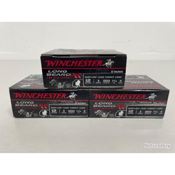 !! NEUF !! CARTOUCHE WINCHESTER XR LONG BEARD CALIBRE 12/76 N4 par 30