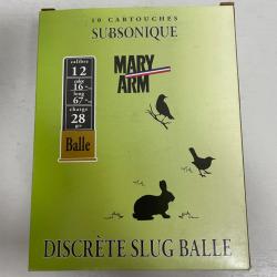 !! NEUF !! CARTOUCHE MARY ARM DISCRÈTE SLUG BALLE CALIBRE 12/67 par 20