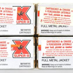 200 (4x50) cartouches .22 WMR (.22 MAGNUM) WINCHESTER "SUPER X" FMJ