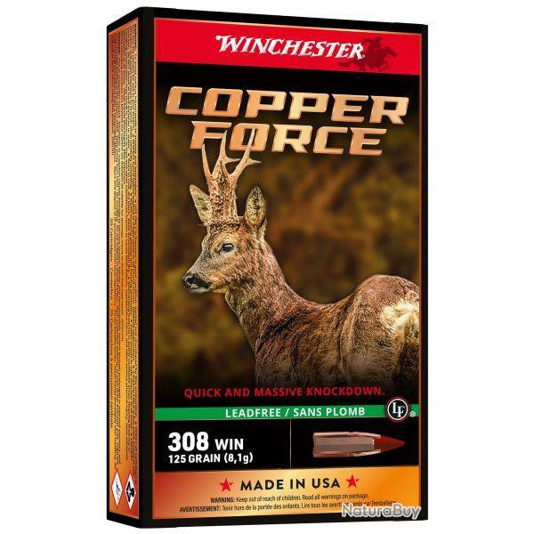 20 Munitions WINCHESTER Cal.308 Win Copper Force Lead Free 125gr