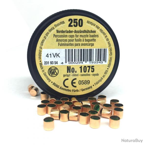 Amorces poudre noire RWS N1075 par 250